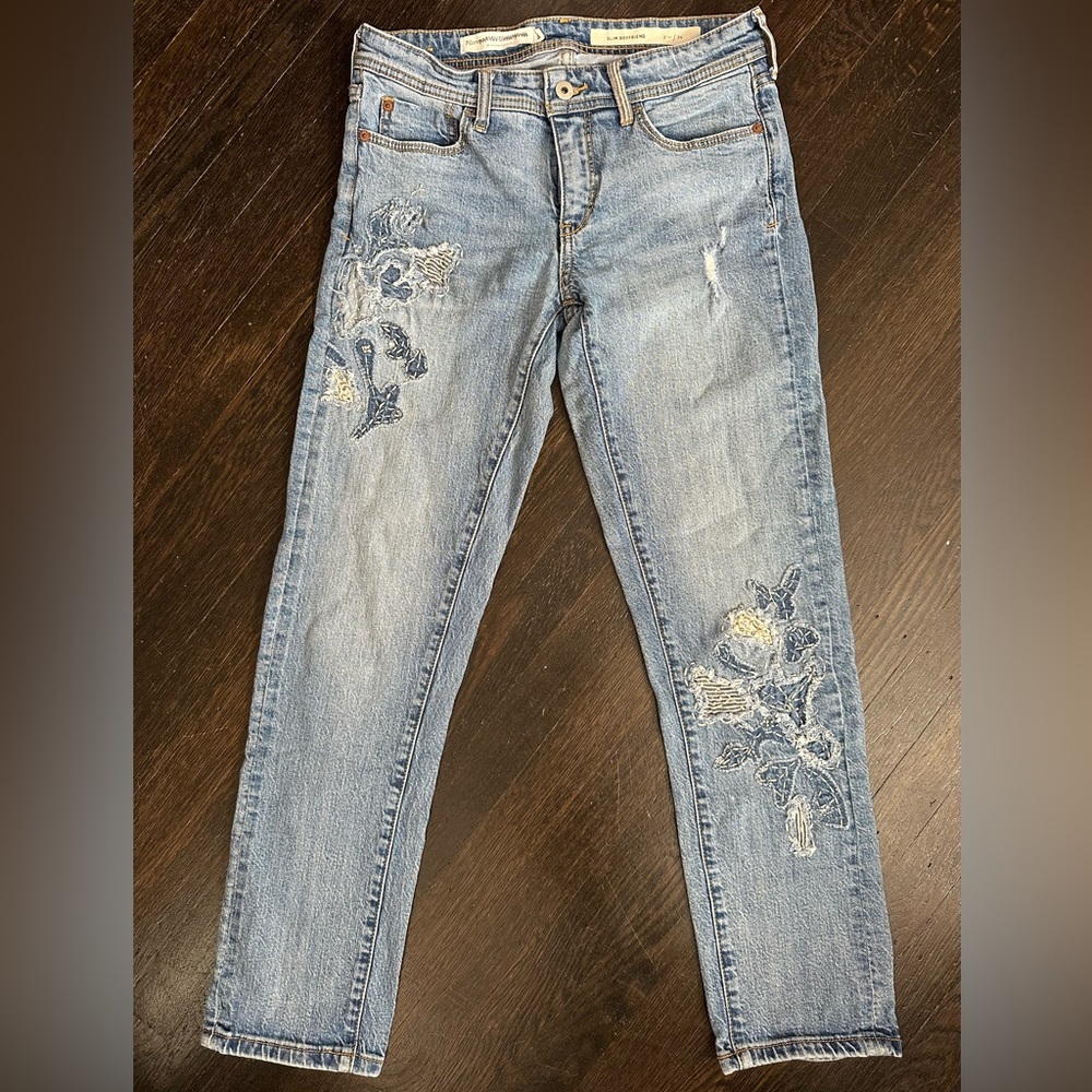 Pilcro by Anthropologie High-Rise Embroidered Boyfriend Jeans